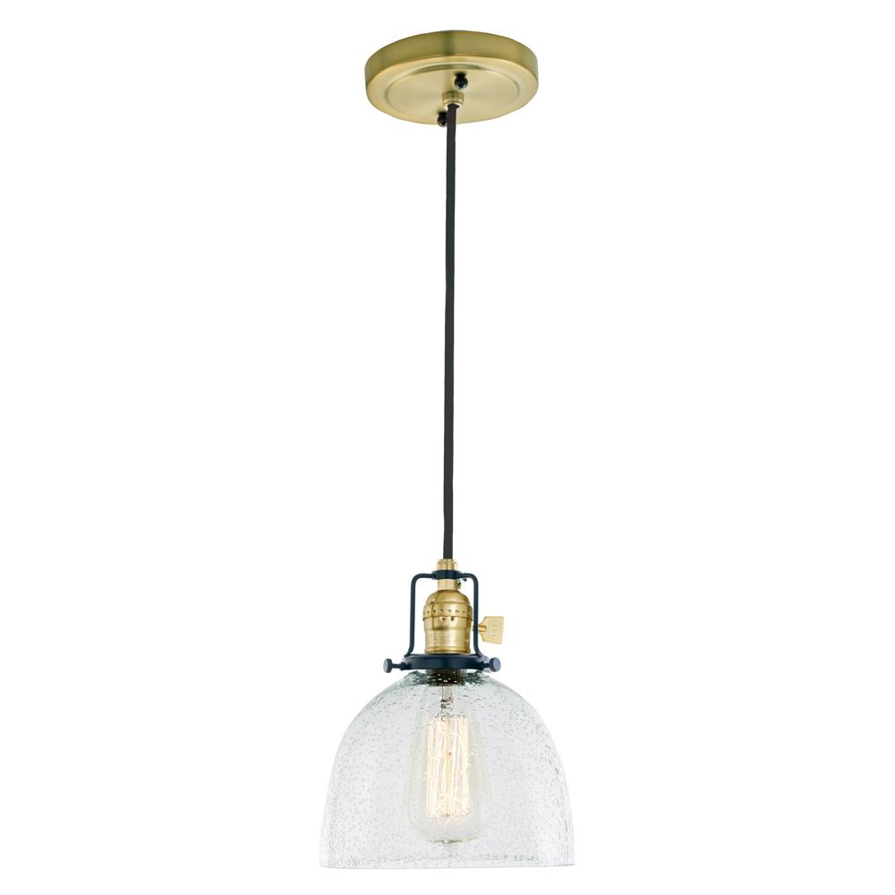 Jvi Designs 1221-10 S5-Cb Nob Hill One Light Clear Bubble Madison Pendant In Satin Brass And Black